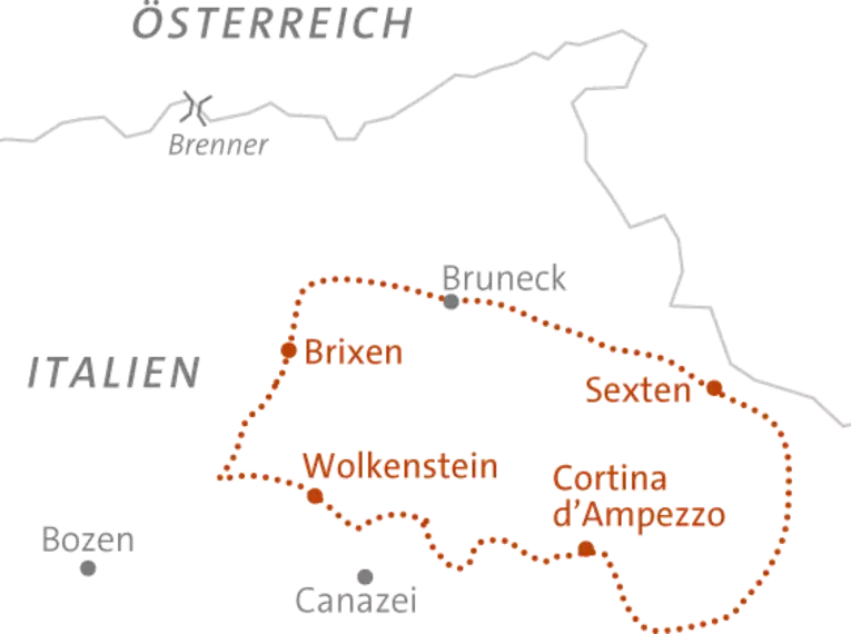 Durchquerung der Dolomiten mit Hotelkomfort